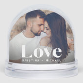 Custom Love Photo Snow Globe with Couple Names (正面)