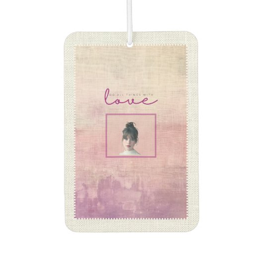 Custom Love Script Heather & Dusk Poet カーエアーフレッシュナー (正面)