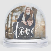 Custom Love Script Photo Snow Globe with Initials (裏面)