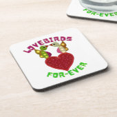 Custom Lovebirds Heart Gift Classic Playing Cards コースター (左側)