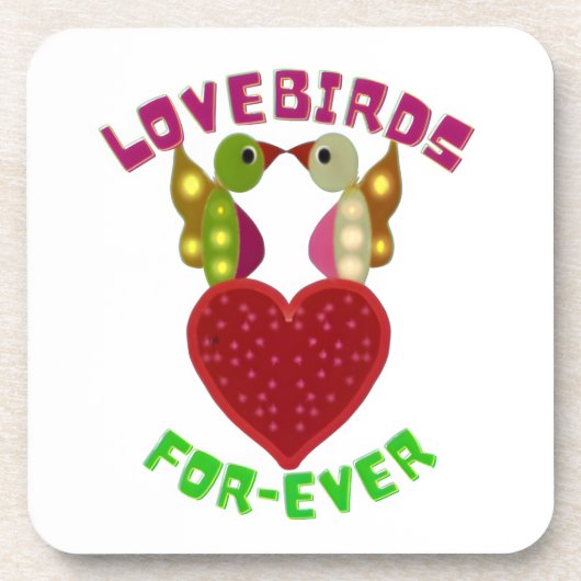 Custom Lovebirds Heart Gift Classic Playing Cards コースター (正面)
