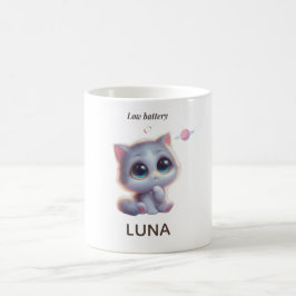 Custom Low Battery Cat Mug コーヒーマグカップ