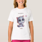 Custom Low Battery Cat T-Shirt Tシャツ (正面)