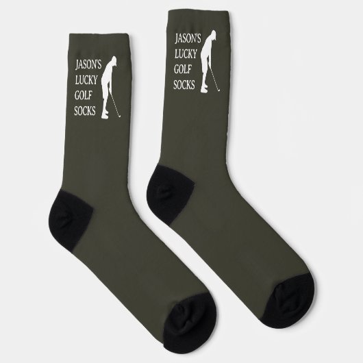 Custom Lucky Golf Socks, Birthday Christmas Fun ソックス (右)