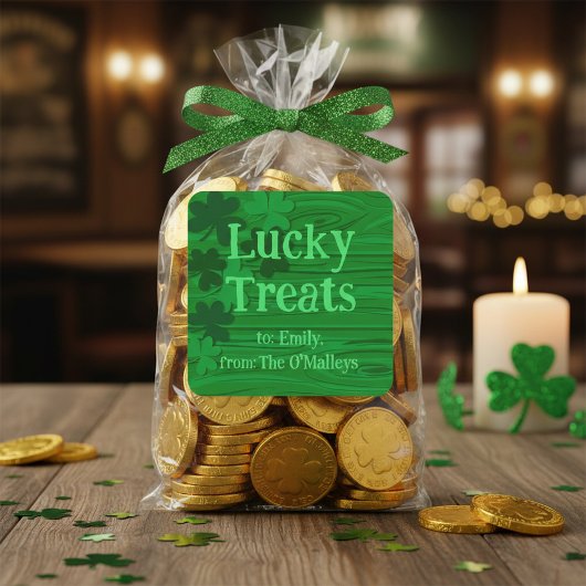Custom Lucky Treats St. Patrick’s Day Square Stick スクエアシール