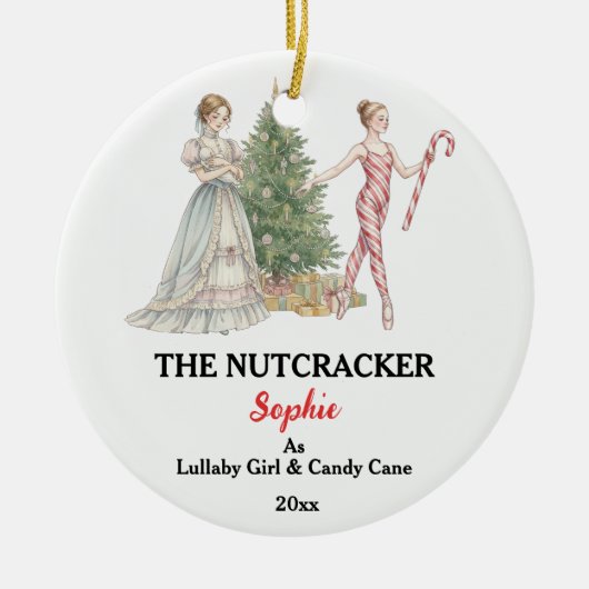 Custom Lullaby Girl Nutcracker Photo Christmas セラミックオーナメント (正面)