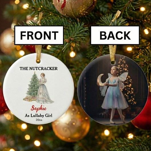 Custom Lullaby Girl Nutcracker Photo Christmas セラミックオーナメント