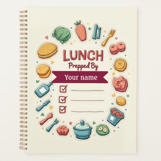 Custom Lunch Prep Label with Name プランナー手帳 (正面)