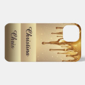 Custom Luxury Glitter Gold Elegant Aesthetic Gift  iPhoneケース (裏面横)