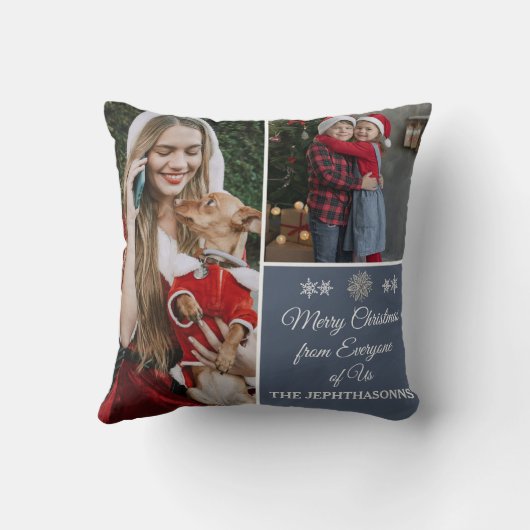 Custom Made Holiday Fun Photo Gift Merry Christmas クッション (裏面)