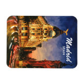 Custom Madrid Spain Night Watercolor Cityscape マグネット (横)