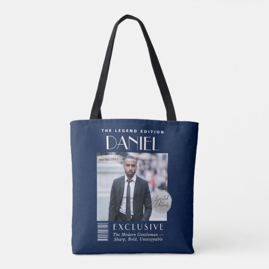 Custom Magazine Cover Bag, Modern Fashion Mens トートバッグ (裏面)