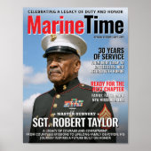 Custom Magazine Cover Gift Dad Marine Retirement ポスター (正面)