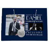 Custom Magazine Cover Modern Birthday Fashion ラージペーパーバッグ (正面)