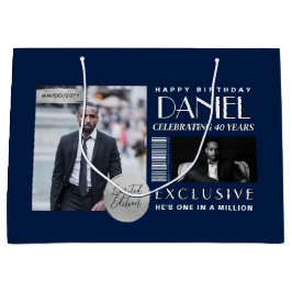 Custom Magazine Cover Modern Birthday Fashion ラージペーパーバッグ