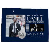 Custom Magazine Cover Modern Birthday Fashion ラージペーパーバッグ (裏面)