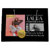 Custom Magazine Cover Modern Birthday Fashion ラージペーパーバッグ (正面)