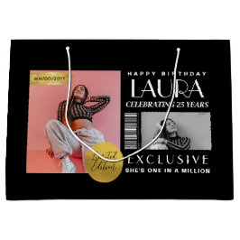 Custom Magazine Cover Modern Birthday Fashion ラージペーパーバッグ