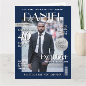 Custom Magazine Greeting Card, Fun Modern Birthday カード (正面)