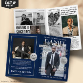 Custom Magazine Greeting Card, Fun Modern Birthday カード