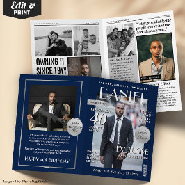 Custom Magazine Greeting Card, Fun Modern Birthday カード