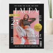 Custom Magazine Greeting Card, Fun Modern Birthday カード (正面)