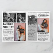 Custom Magazine Greeting Card, Fun Modern Birthday カード (内部)