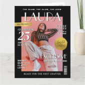 Custom Magazine Greeting Card, Fun Modern Birthday カード (正面)