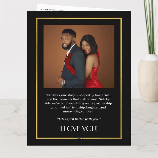 Custom Magazine Greeting Card, Modern Valentines カード (裏面)