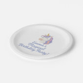 Custom Magical Fantasy Unicorn Birthday Plates ペーパープレート (アングル)