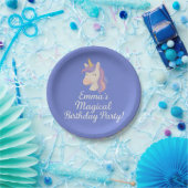 Custom Magical Unicorn Birthday Plates ペーパープレート (パーティー)