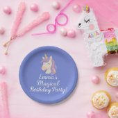 Custom Magical Unicorn Birthday Plates ペーパープレート (パーティー)