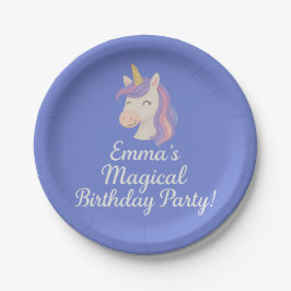 Custom Magical Unicorn Birthday Plates ペーパープレート