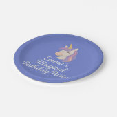 Custom Magical Unicorn Birthday Plates ペーパープレート (アングル)