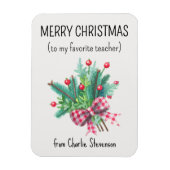 Custom Magnet Favorite Teacher Merry Christmas マグネット (縦)