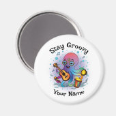 Custom Magnet | Retro Octopus | Name & Text マグネット (正面/裏面)