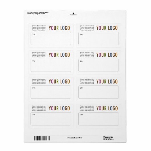 Custom Mailing Shipping Labels with Company Logo ラベル (フルシート)
