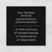 Custom Maine Coon Cattery Business Card  スクエア名刺 (裏面)