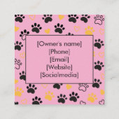 Custom Maine Coon Cattery Square Business Card  コーリングカード (裏面)