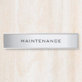 Custom Maintenance Text Elegant Silver Template サインプレート (正面)