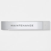 Custom Maintenance Text Elegant Silver Template サインプレート (正面)