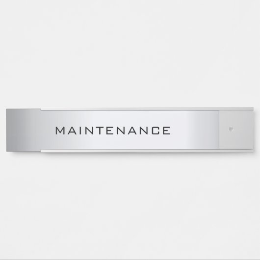 Custom Maintenance Text Elegant Silver Template サインプレート (正面)