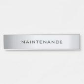 Custom Maintenance Text Elegant Silver Template サインプレート (正面)