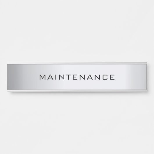 Custom Maintenance Text Elegant Silver Template サインプレート (正面)