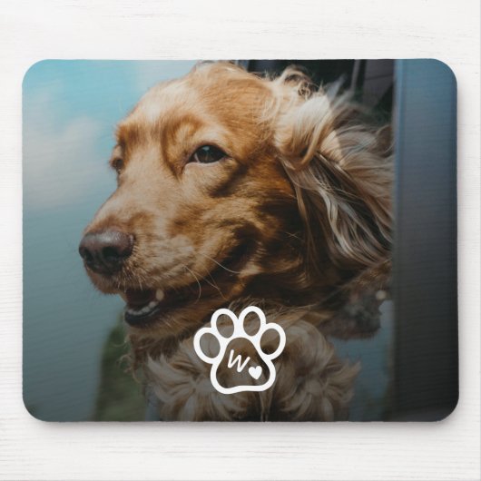 Custom Make Your Own Pet Photo Potrait Monogram マウスパッド (正面)