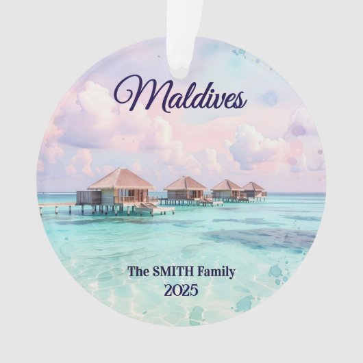 Custom Maldives Family Vacation オーナメント (正面)