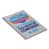 Custom Male Principal funny Superhero  ノートブック (右側)