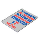 Custom Male Principal funny Superhero red blue ノートブック (左側)