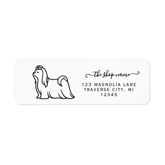 Custom Maltese dog return address labels ラベル (正面)