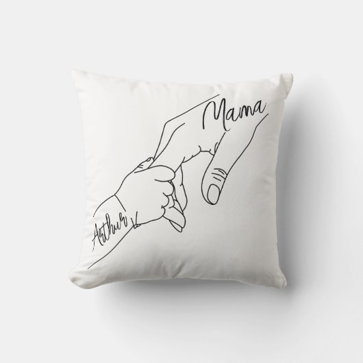 Custom Mama And Kids Holding Hands personalized クッション (正面)